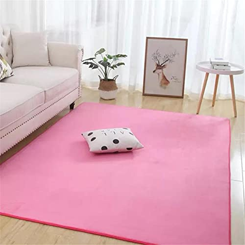 Alfombra de Terciopelo Coral Grueso de Color sólido Calidad Rosa alto Suave Lavable Antideslizante Grande Rugs Rug Minimalista Moderna Sala De Estar Dormitorio Tatami Gateando Estera -120×140cm