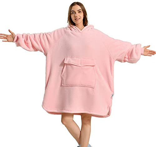 Krifey Tragbarer Kapuzenpullover, übergroße Sherpa-Kapuze, Weihnachtsgeschenk, Geburtstagsgeschenk für Mutter, Damen, Freundin, Herren, gemütliches Sweatshirt mit riesiger Tasche
