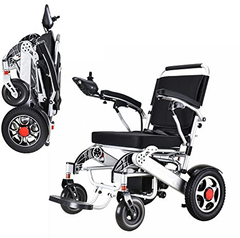 WAOBE Fauteuils roulants électriques pour Adultes - Fauteuil Roulant motorisé Pliable Portable, Moteurs puissants sans balais, Double Batterie, Tout Terrain