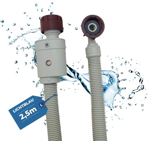 Lichtblau Aquastop 2980 I 2,5 m, per lavatrice e lavastoviglie, angolo 3/4, con valvola di sicurezza e filtro antisporco, tubo di alimentazione, lavastoviglie da tavolo
