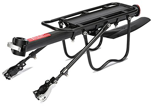 ThreeH Hinterer Fahrradträger mit Kotflügelbrett Schnellspanner verstellbar, 110 lbs/50 kg Kapazität Gepäckträger passend für die meisten 26-29 Zoll Mountainbikes