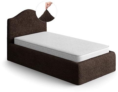 PAULATO Husse für Einzelbett über das Kopfteil und Grundgestell rüberziehen, Husse für Boxspringbetten 80-130cm Mikrofaser, bi-elastisches, kratzfestes und maschinenwaschbares Gewebe Made in Italy