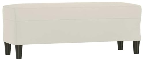 vidaXL Sitzbank, Multifunktionale Bank Polsterbank, Bettbank Garderobenbank mit Holzbeinen, Flurbank Fußhocker für Wohnzimmer, Modern, Creme Samt