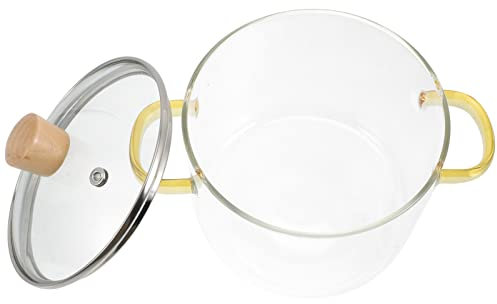Yardwe Klarer -nudelkochtopf Mit Deckel Und Doppeltem Griff Für Ramen Und Suppen Hitzebeständig Leicht Zu Reinigen Geeignet Für Gasherde