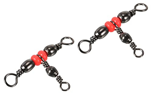 PATIKIL 3 Vías Giratorio, 20uds 41lb Inoxidable Acero Cruzada Línea T-Giro Triple Barril Terminal Aparejos para Salada Agua Dulce Agua Pesca, Negro