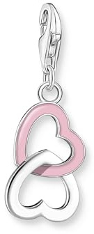 Thomas Sabo Pendentif Charm cœur rose argent Argent Sterling 925, Émail À Froid