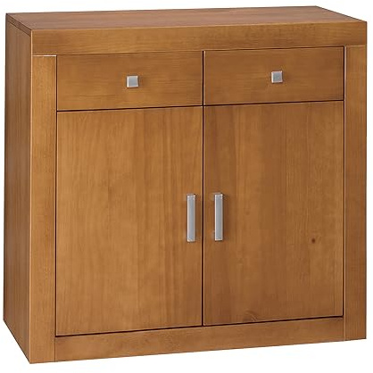 MOBLIT Aparador en Pino Macizo, Serie Kalpe. Medida 86X42 cm (Alto/Fondo) (91 cm Ancho, Cerezo)