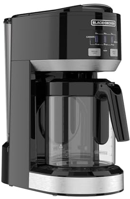 Black+Decker Dual Brew 14-Cup Carafe Single Serve Coffee Maker with Auto-Clean Function, Compact Design, K-Cup & Reusable Ground Filter Compatible with 70 oz. Water Reservoir & Fast Brew Technology