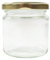 Lot de 48 bocaux Twist Off - 250 g (212 ml) - En carton avec couvercle - Pour aliments, miel, abeilles, miel, confiture, fruits - Doré