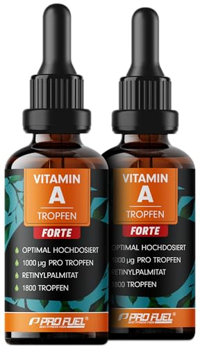Vitamin A Tropfen FORTE - 1000 µg pro Tropfen - 3600 Tropf. mit Vitamin A aus Retinylpalmitat - optimal hochdosiert & bioverfügbar - laborgeprüft mit Zertifikat - 100% vegan