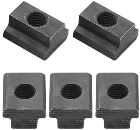 Tornillos Ranurados - Juego de 5 Tornillos Deslizantes T M10 de Acero 45 con Tuercas Deslizantes Martillo ideales para Mesas de Máquinas Herramientas (Negro).