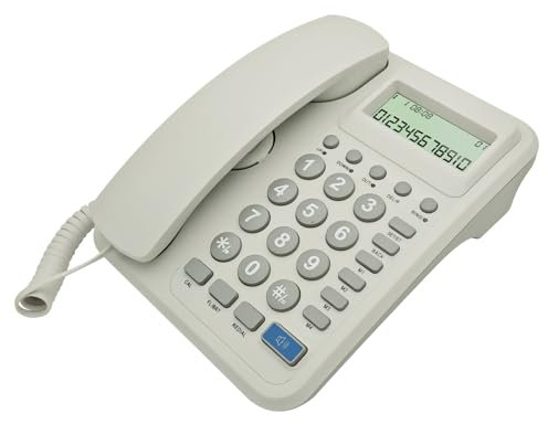 HOOLRZI Téléphone fixe filaire pour la maison/hôtel/bureau avec affichage automatique des appels, double système FSK/DTMF répondeur automatique