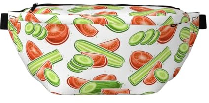 Grand sac banane pour homme et femme – Sac de voyage à bandoulière concombre tomate pour femme, sac de ceinture pour femme et homme avec sangle réglable
