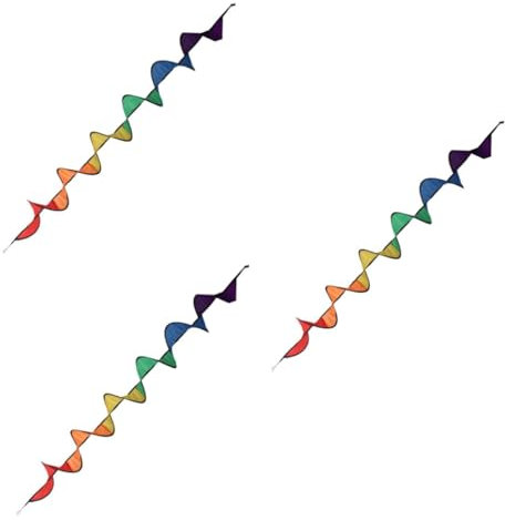 SUPVOX 3 Pièces Moulin à Vent en Spirale Decoration Noel Decoration de Noel décoration Fete Picnic pelouse Moulins à Vent Spirale Arc-en-Ciel Spinner curlie Arc-en-Ciel Suspendu au Vent