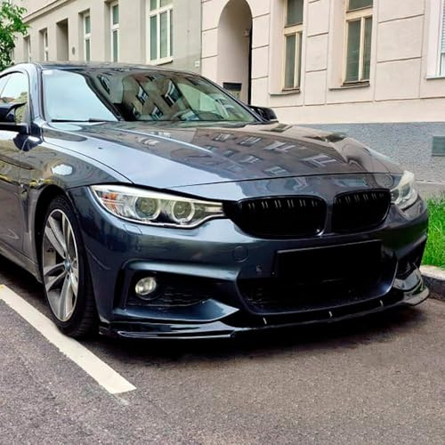 Frontlippe Frontspoiler kompatibel mit BMW 4er F32 F33 F36 M Paket 2013 bis 2019 mit ABE TÜV Schwarz Glänzend
