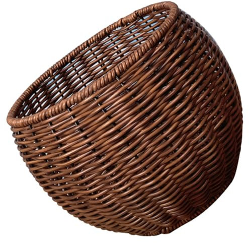 CAXUSD Egg Bread Basket Storage Retro Style Woven Fruit Basket Imitation Rattan for Home