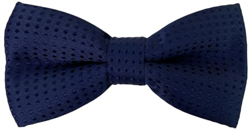 HISUNBEN Papillon a pois per bambini, papillon pre-legato con puntini e fibbia e cinturino regolabili, per ragazzi e ragazze, feste, matrimoni e animali domestici, nero, blu Marino, Taglia unica
