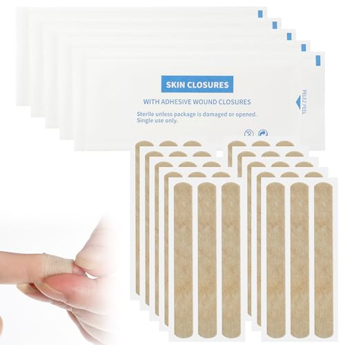 Skin Wound Closure Strips 30 Pcs Sterile Wounds Suture Closures Tape for Incisions, Cuts and Lacerations 12mm x100mm