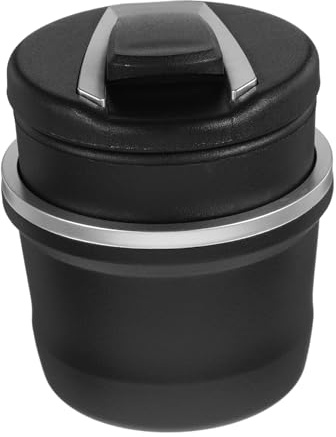 Cendrier pour Voiture Portable Multifonction avec Couvercle Noir Plastique