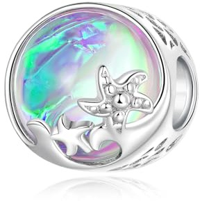 Charm de plage et océan pour bracelet Pandora, perle d'argent Sterling 925 étoile de mer et vague, cadeau de bijoux pour femmes et filles'