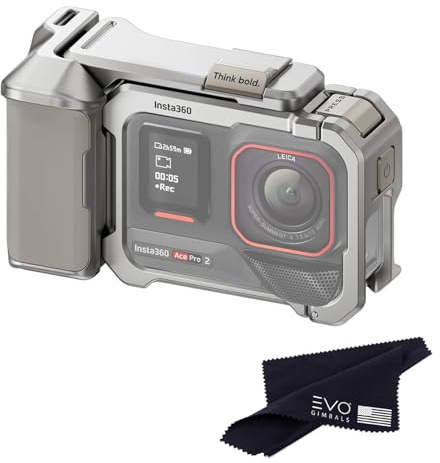 Insta360 Ace Pro 2/Insta360 Ace Pro Xplorer Grip Kit (Moonlight Silver), Prise en Main Plus Confortable, transforme Votre Appareil Photo en l'outil Ultime pour la Photographie de Rue et Les Voyages