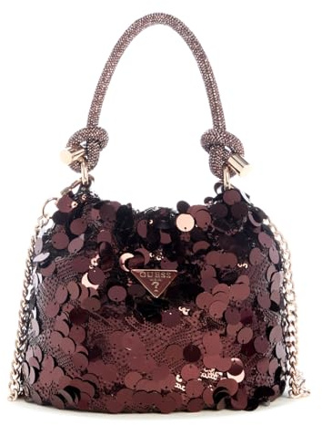 GUESS Abendtasche Umhängetasche Holiday Shine Pochette Mini Wine weinrot