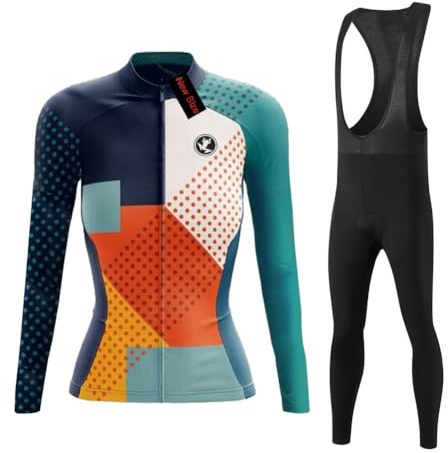 UGLY FROG Neue Größe Fahrradbekleidung Set Damer Radtrikot Langarm Vindtäta Damer Thermische Fleece med 20D Polster Byxor