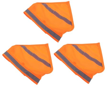BESPORTBLE 3 Stück-Pack Reflektierende Dreieckige Hundehalstücher aus Nylon in Orange Atmungsaktiv und Einfach Anzuziehen für Outdoor Aktivitäten und Langes Tragen