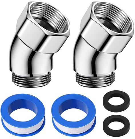 Alyxen 2 Stück Handbrause Adapter, 135°Duschschlauch Adapter, Brauseadapter Brauseschlauchadapter, Winkelstück für Duschkopf, Duschkopf Adapters G1/2 Zoll für Hand und Wandbrause