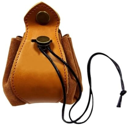 Alomejor Sac à Dés en PU avec Cordon de Serrage Fait à la Main, Sac de Rangement Pliable pour Petits Accessoires, Pochette de Protection pour Dés pour Soirée de Jeu, de Rangement Suspendu en Cuir PU