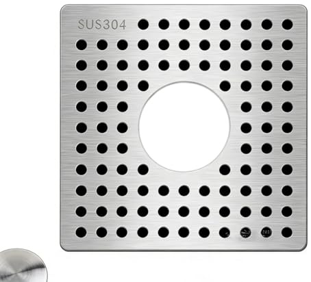 Quadratische Abdeckung Für Duschablauf Im Badezimmer, Haarfänger Aus Edelstahl 304, Für Waschküche, Küche, Balkon, Terrasse(7.3cm)