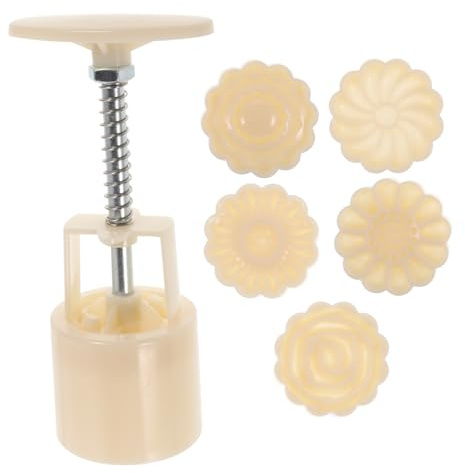 TOMETURE Stampo per Mooncake al Festival Lunare 3d in Abs Bianco Funzione Tagliabiscotti, Set 1 Pezzo per Preparare Dolci e Mooncake Fai da Te