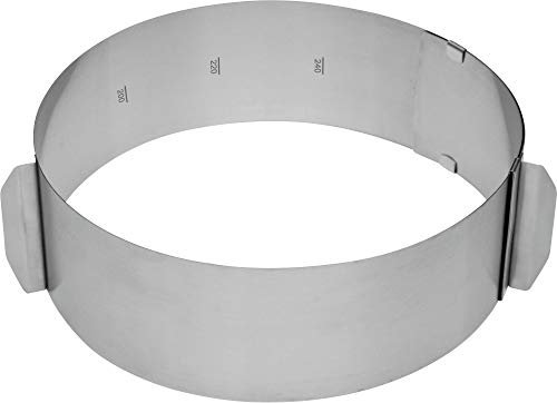 Chg 3305-00 Molde Redondo Para Pasteles Con Escala, Alto: Aprox. 8,5 Cm, Ajustable Desde Aprox. 16 - 30 Cm