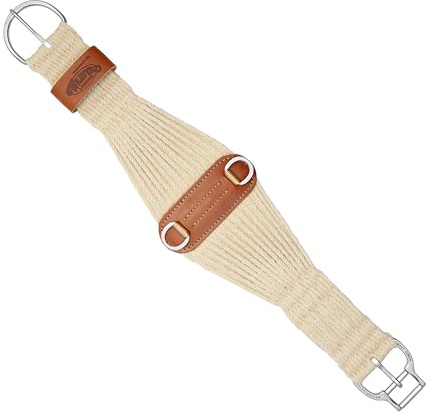 Weaver Equine Roper Horse Cinch, Mohair-Mischgewebe, 27 Stränge, Sattelgurt mit intelligenter Cinch-Schnalle, Western-Reitzubehör, Natur