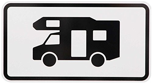 ORIGINAL Verkehrsschild Zusatzschild 1048-17 Wohnmobil Wohnwagen Camping Caravan Wohnmobilschild Campingschild Straßenschild Verkehrszeichen Schild Schilder Hinweisschild 330 x 600 mm StVO RAL