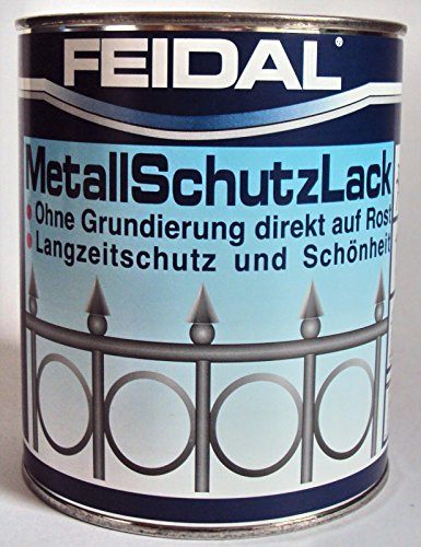 Feidal Metallschutzlack, 3 in 1 Rostschutz, Grundierung u. Lack in einem, Farbton Moosgrün RAL 6005, glänzend, / 2,5 l, Streichbar direkt auf Rost/Speziallack