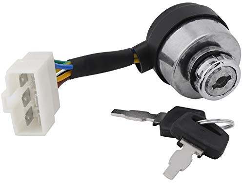 Akozon Interruttore di accensione a 6 fili Con chiave Cilindro della serratura di accensione Per generatore di gas 2.5-6.5KW 188F