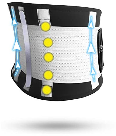 TECH THERAPEUTICS Fascia Lombare Sportiva Cintura Elastica con Stecche Flessibili Regolabile Uomo Donna, Supporto Schiena per Moto, Lavoro o Attività Fisica: Bianca L-XL