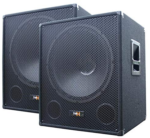 E-Lektron SUB-Q45A PA-Subwoofer Paar Aktiv 18/45cm Bass Lautsprecher Boxen mit integrierten Endstufen