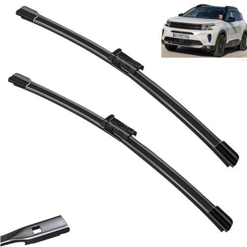 Essuie-glace de voiture compatible avec Citroen C5 Aircross 2018-2022 Balais d'essuie-glace avant en caoutchouc souple Essuie-glaces Auto Pare-brise 28 16 700 mm 400 mm (Color : 2 PCS)
