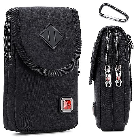 ROLMZJX Funda Movil Cinturon,Bolso Cintura para Teléfono Hombre, Bolsa Grande para Smartphone, Bolsa Multifuncional para móvil para Cinturón con Mosquetón para Deportes Senderismo Viaje