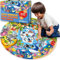 QUOKKA Giant Puzzle for Kids Ages 4-6 - 48 Piece Round Floor Puzzle for Toddlers 3-5 - Large Educational Animals Activity Game Toy for Boys and Girls Ages 2-4