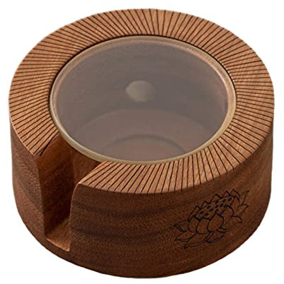 Duiaynke Calentador de té, base de calefacción de velas de sándalo rojo, utensilios de té cálido para el hogar