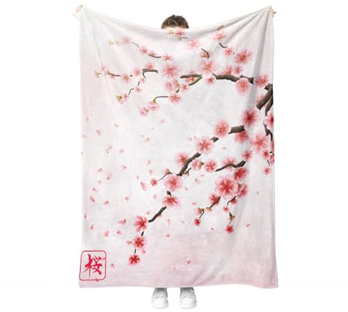 Japanische Kuscheldecke Flanell Decke Japanische-Muster Fleecedecke Flauschig Weich und Warme, Japanischen Stil Wohndecke Sofadecke Couchdecke Für Teens Erwachsene. (Style B, 150x200cm)
