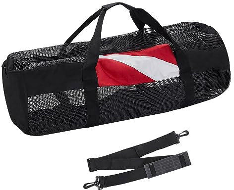 RajoNN Netz-Reisetasche für Tauchen, Schnorchelausrüstung, Tasche mit abnehmbarem Schultergurt, 95 cm x 34 cm x 34 cm, Netztasche für Outdoor-Aktivitäten, Tauchen