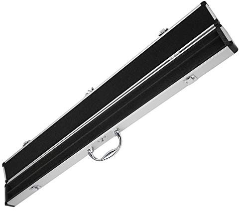 EMUKOEP 1/2 Snooker-Queue-Koffer, Snooker-Pool-Queue-Tasche, Weiches Schaumstofffutter, Aufbewahrungshalter, Schutz, Billard-Zubehör, Silberfarbene Box