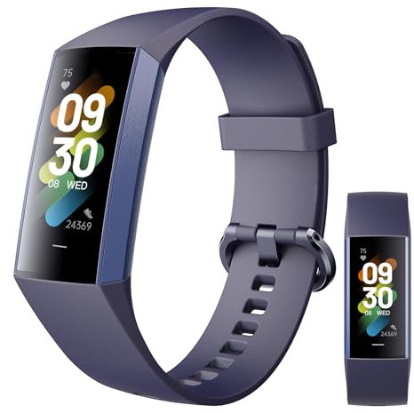 Fitness tracker con contapassi, contacalorie, contapassi, frequenza cardiaca 24/7, monitoraggio della pressione sanguigna, monitoraggio del sonno, impermeabilità IP67, per Android, iPhone, uomini e