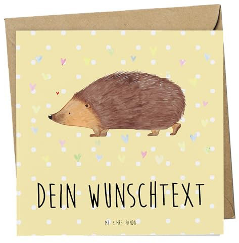 Mr. & Mrs. Panda Personalisierte Grußkarte Igel Herzen - Geschenke, Lustige Sprüche, Postkarte personalisiert, Karten, Grußkarten, Liebe, karte, Leben, Vertrauen, Herz