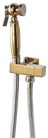NSTVVEE Support Mural pour pulvérisateur de Bidet, doré, Support Mural pour pulvérisateur de Bidet, pulvérisateur de Bidet avec Tuyau, rehausseur de Toilettes entièrement en cuivre, Golden