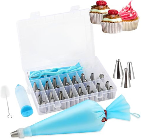 42 Pezzi Decorazione Torte Set - Kit pasticceria - Kit pasticceria professionale - Sac a poche riutilizzabile - adatti per principianti e fornai professionisti